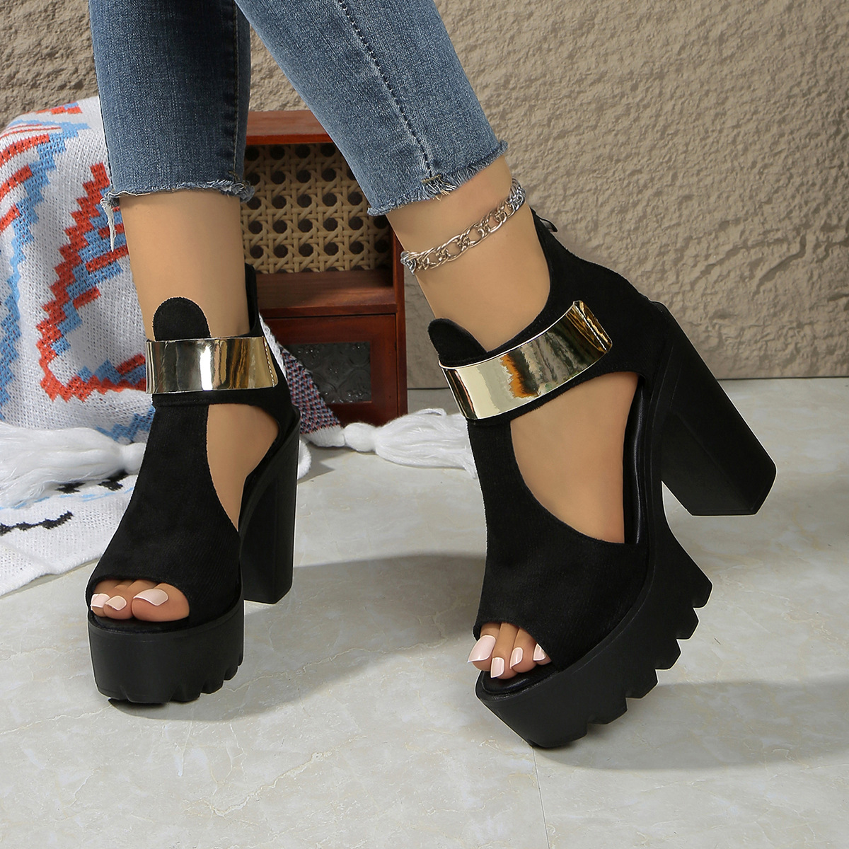Fashion Women Platform Plus Si - đánh giá và giá Ankle Strap Heels