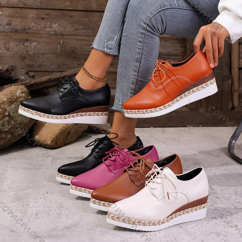 Leather Lace-Up Women's Wedge - đánh giá và giá Espadrille Wedge Shoes