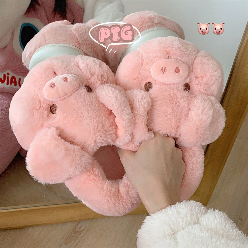 Feerldi Pink fluffy pig slippe - đánh giá và giá Women'S Shoes For Flat Feet