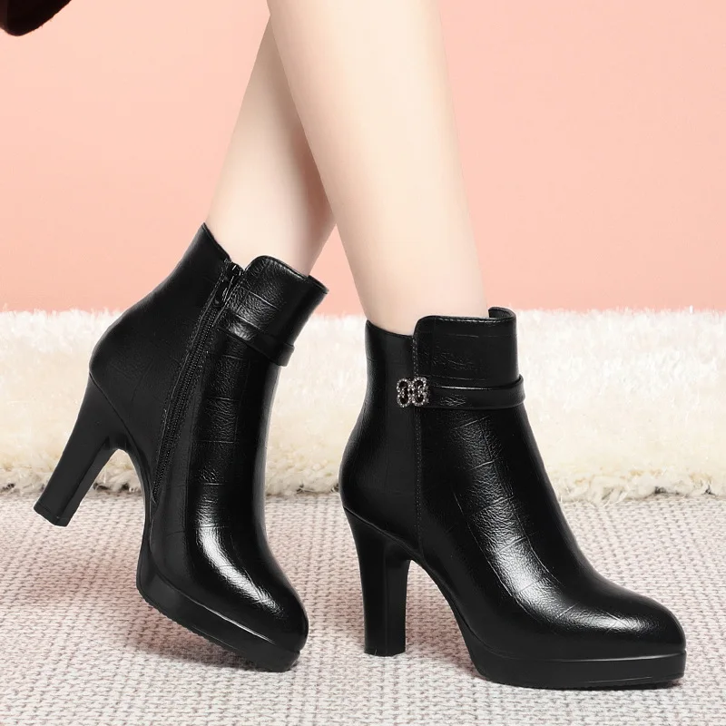 Elegant 9cm Block Heels Winter - đánh giá và giá Block Heel Ankle Boots