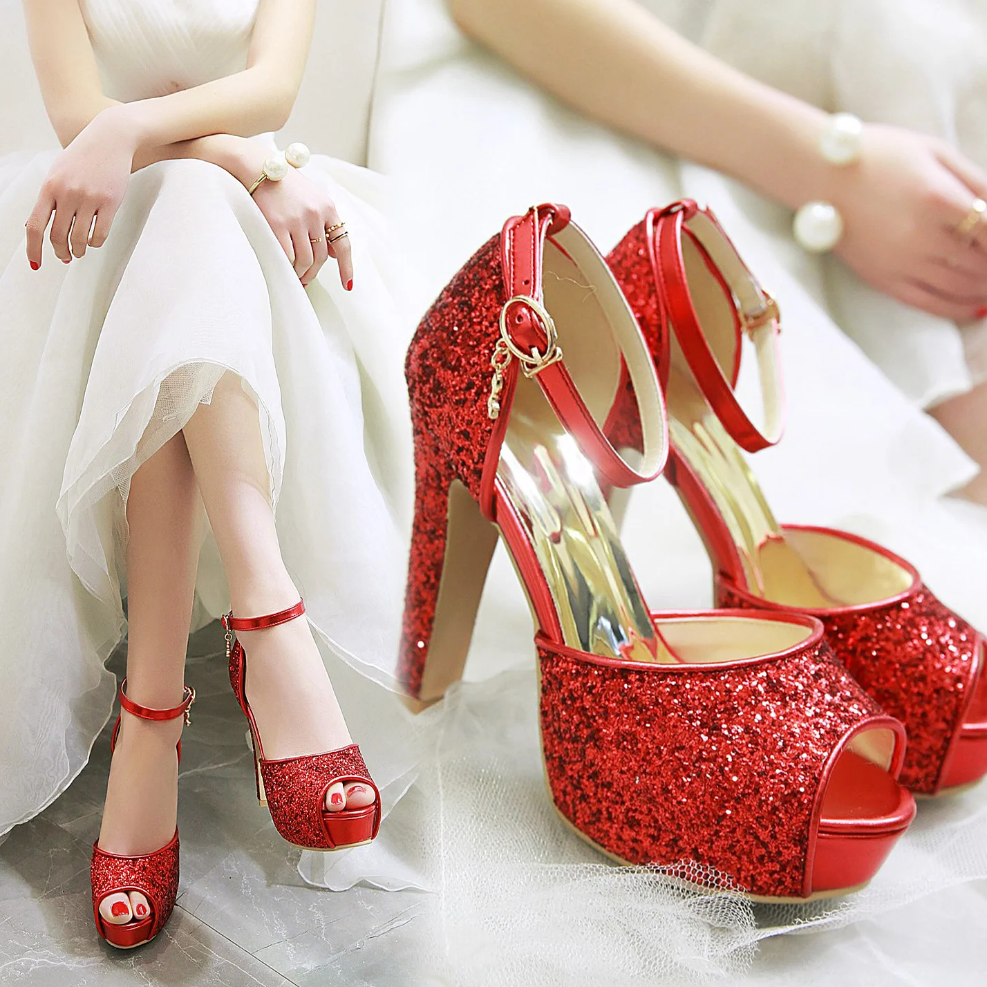Silver Summer Women High Heel  - đánh giá và giá Women'S Shoes Peep Toe