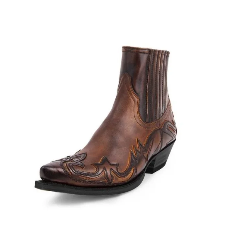 New Men's Boot Handmade Wedge  - đánh giá và giá Block Heel Ankle Boots