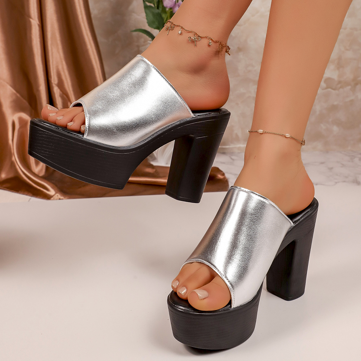 Summer Women Mule Shoes Solid  - đánh giá và giá Platform Sneakers Chunky
