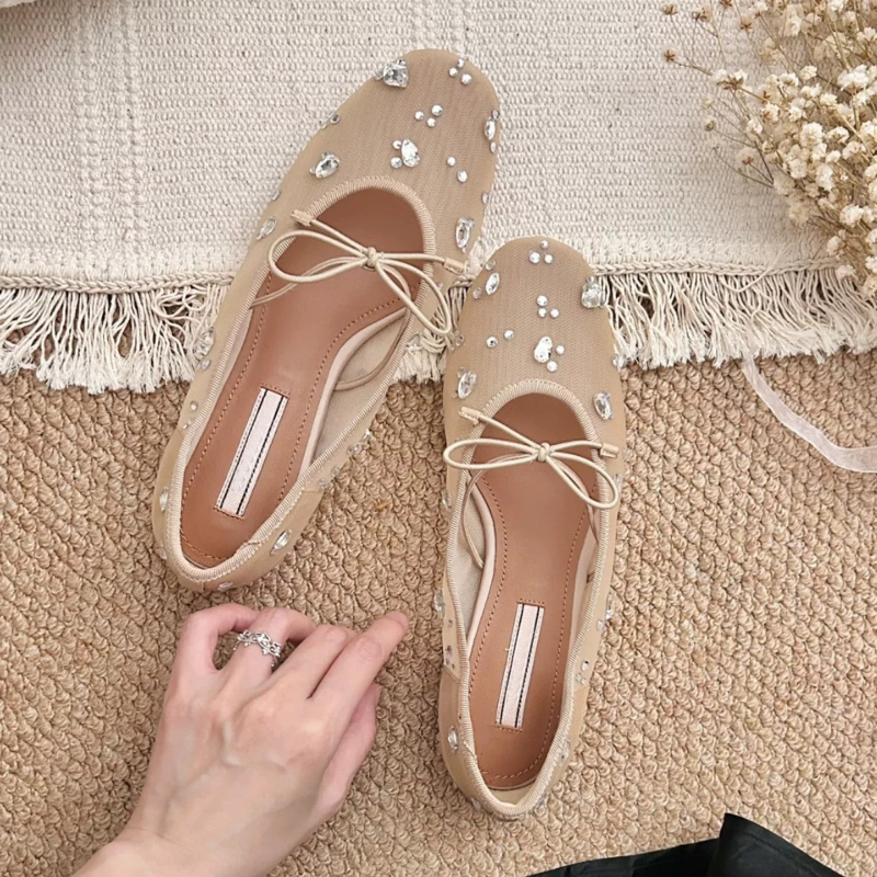 Diamond Luxury Mesh Mules Sand - đánh giá và giá Square Toe Mule