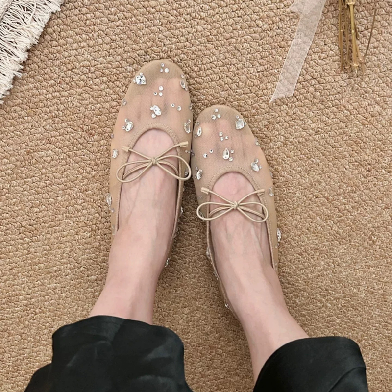 Diamond Luxury Mesh Mules Sand - đánh giá và giá Square Toe Mule