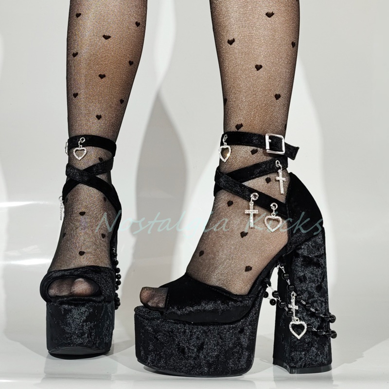 Gothic Black Velvet Platform H - đánh giá và giá Platform Sneakers Chunky