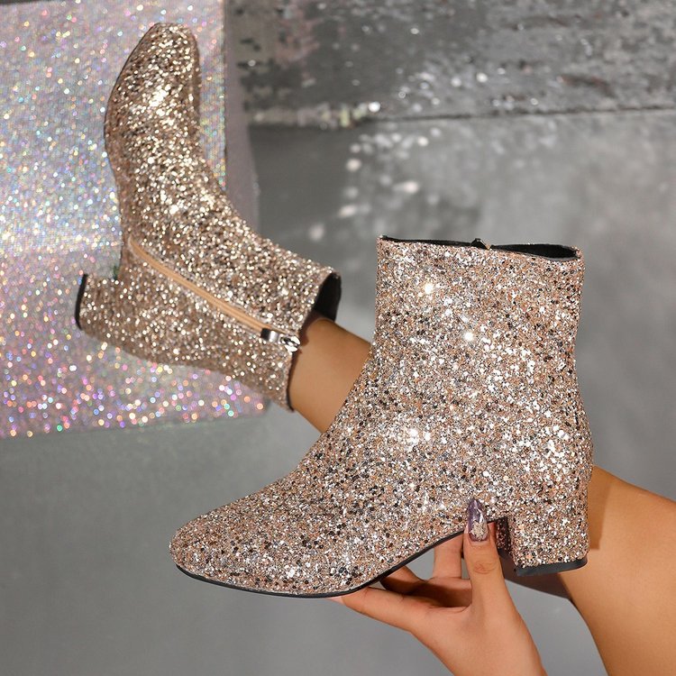 Fashion Women's Boots Bling So - đánh giá và giá Block Heel Ankle Boots