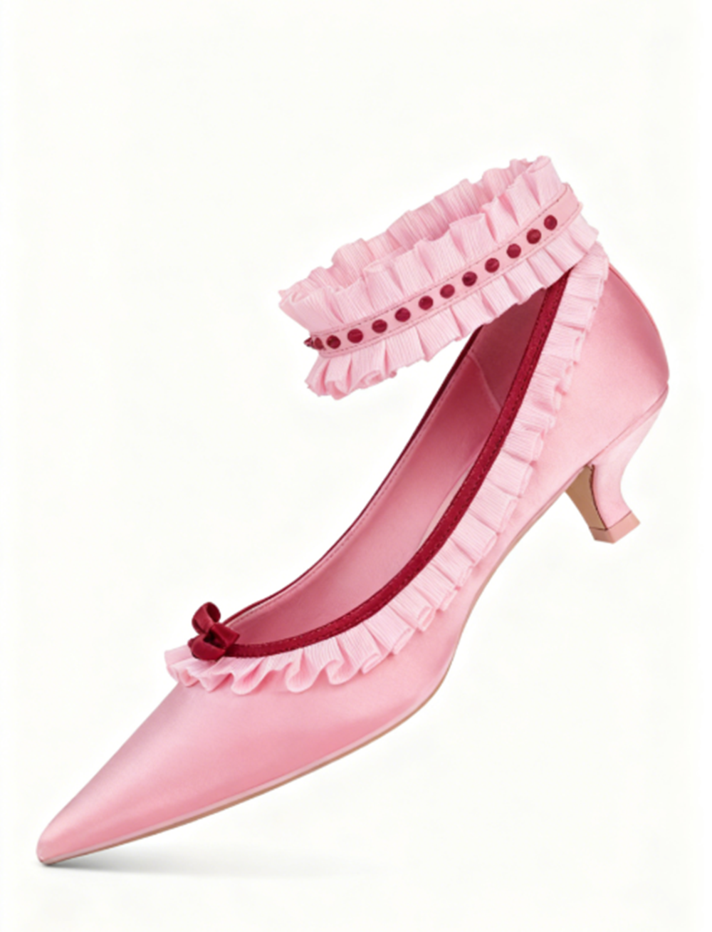Soft Playful Style Blush Satin - đánh giá và giá Ankle Strap Heels