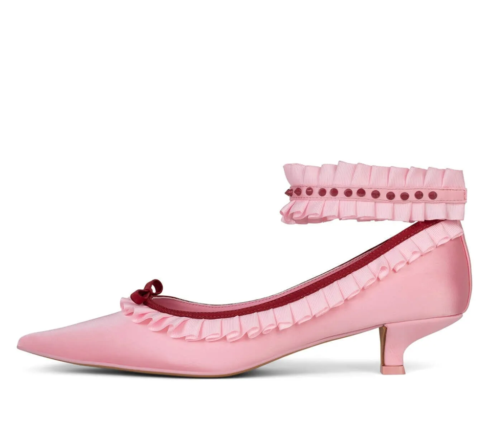 Soft Playful Style Blush Satin - đánh giá và giá Ankle Strap Heels