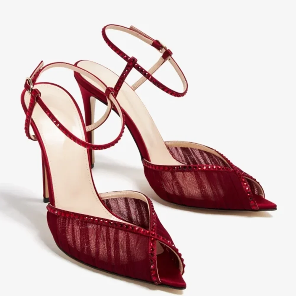 Crystal Peep Toe Ankle Buckle  - đánh giá và giá Women'S Shoes Peep Toe