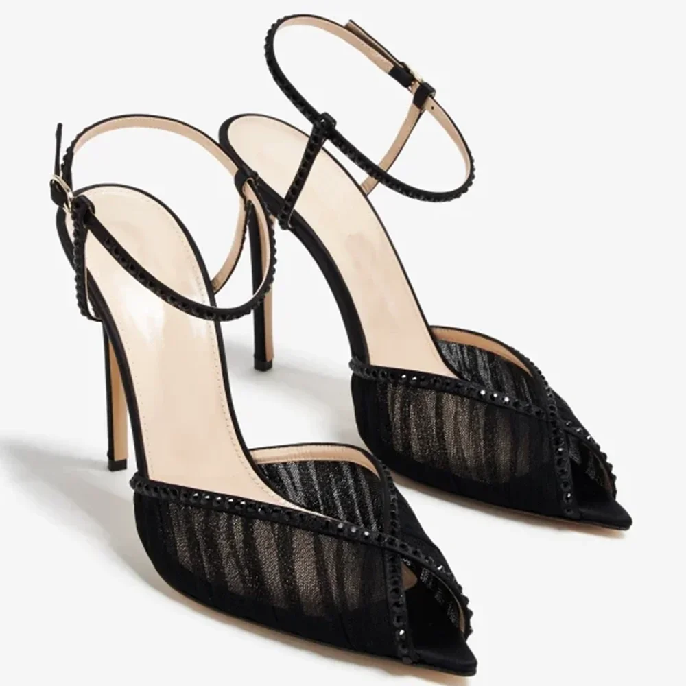 Crystal Peep Toe Ankle Buckle  - đánh giá và giá Women'S Shoes Peep Toe