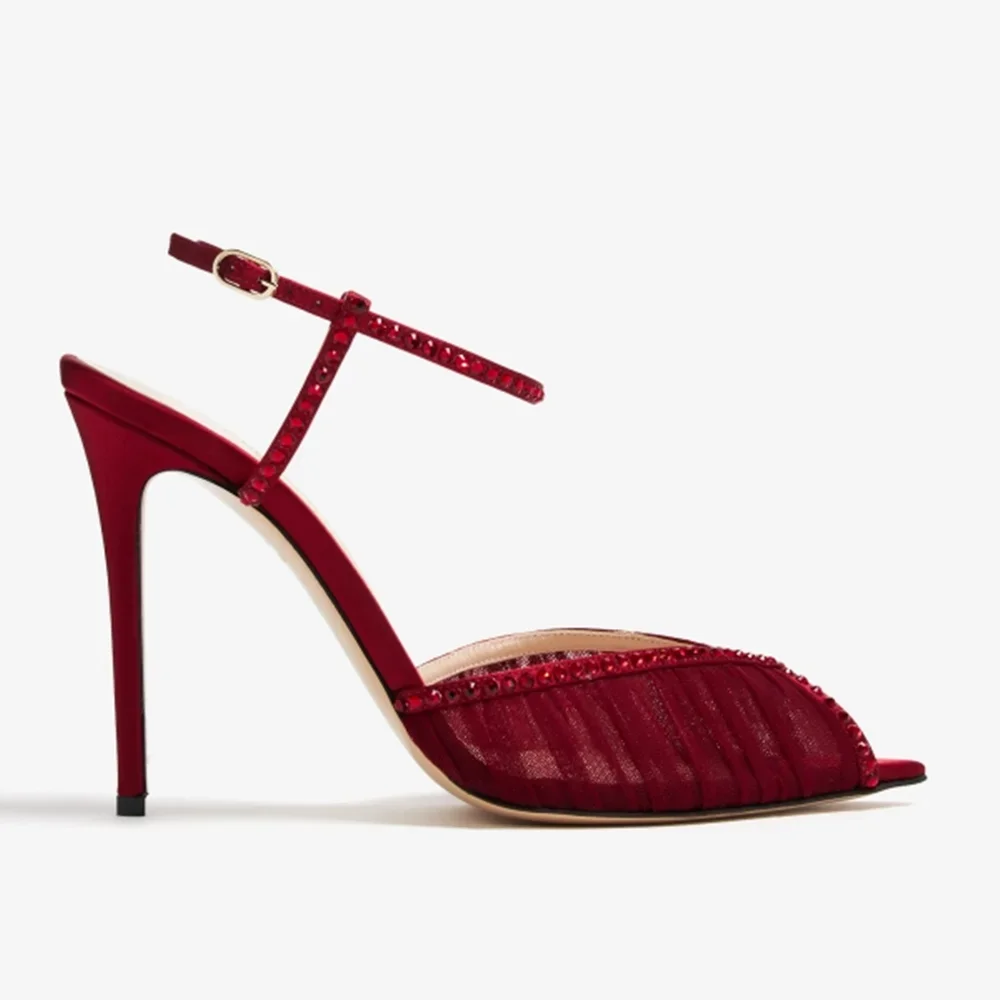 Crystal Peep Toe Ankle Buckle  - đánh giá và giá Women'S Shoes Peep Toe