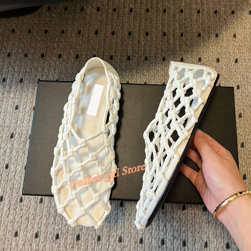French Woven Mesh Hollow flat  - đánh giá và giá Women'S Shoes For Flat Feet