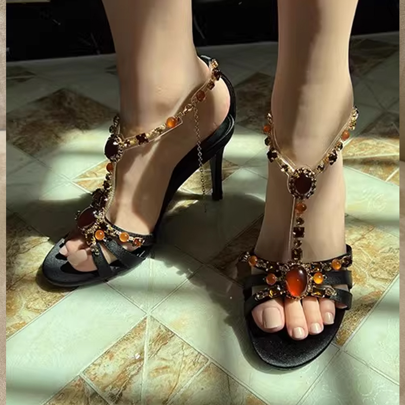 Rhinestone Open Toe Cross Stra - đánh giá và giá Women'S Shoes Peep Toe