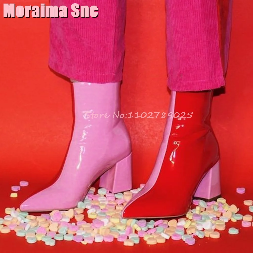 Mixed Colors Block Chunky Heel - đánh giá và giá Block Heel Ankle Boots
