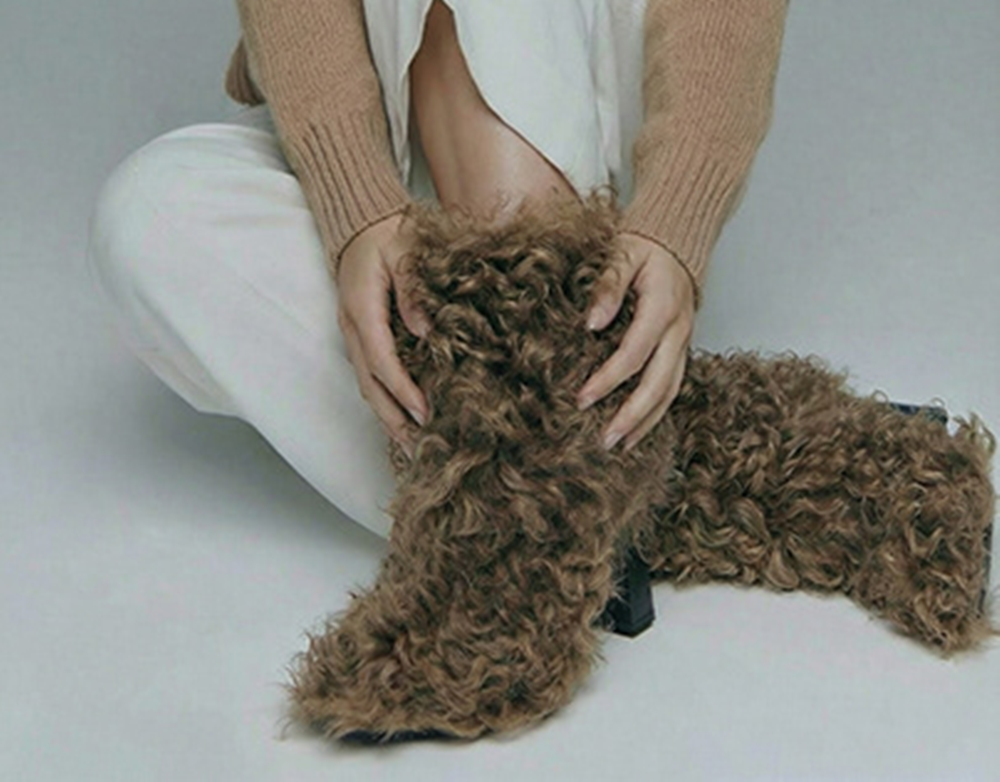 Camel Curly Faux Fur Black Blo - đánh giá và giá Block Heel Ankle Boots