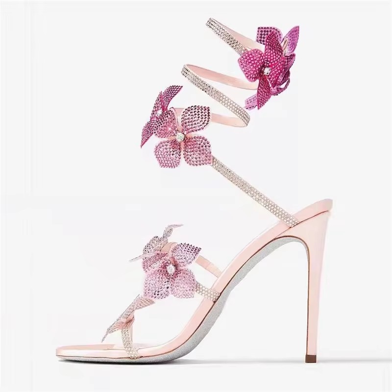 Eilyken Sexy CRYSTAL Flower Th - đánh giá và giá Ankle Strap Heels