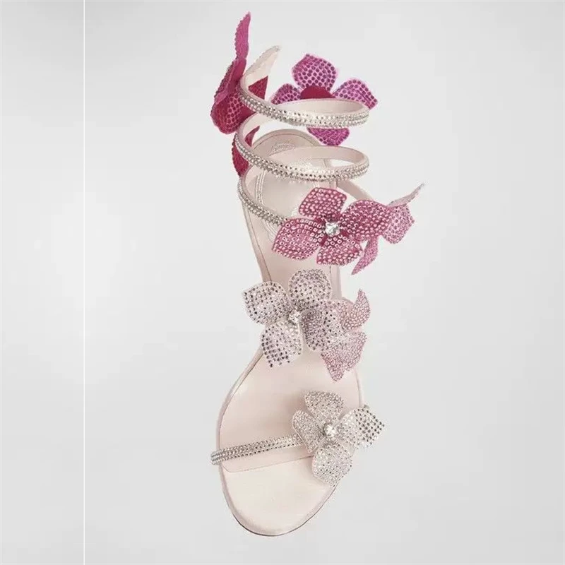 Eilyken Sexy CRYSTAL Flower Th - đánh giá và giá Ankle Strap Heels