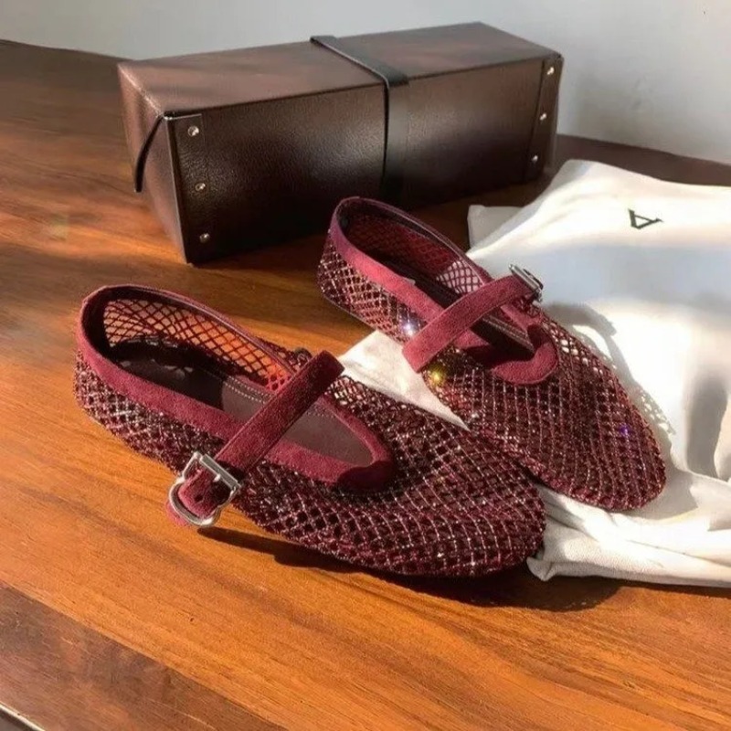 Hollow Rhinestone Baotou Sanda - đánh giá và giá Square Toe Mule