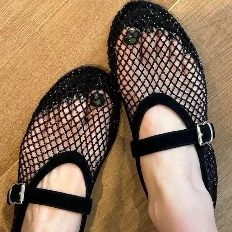Hollow Rhinestone Baotou Sanda - đánh giá và giá Square Toe Mule