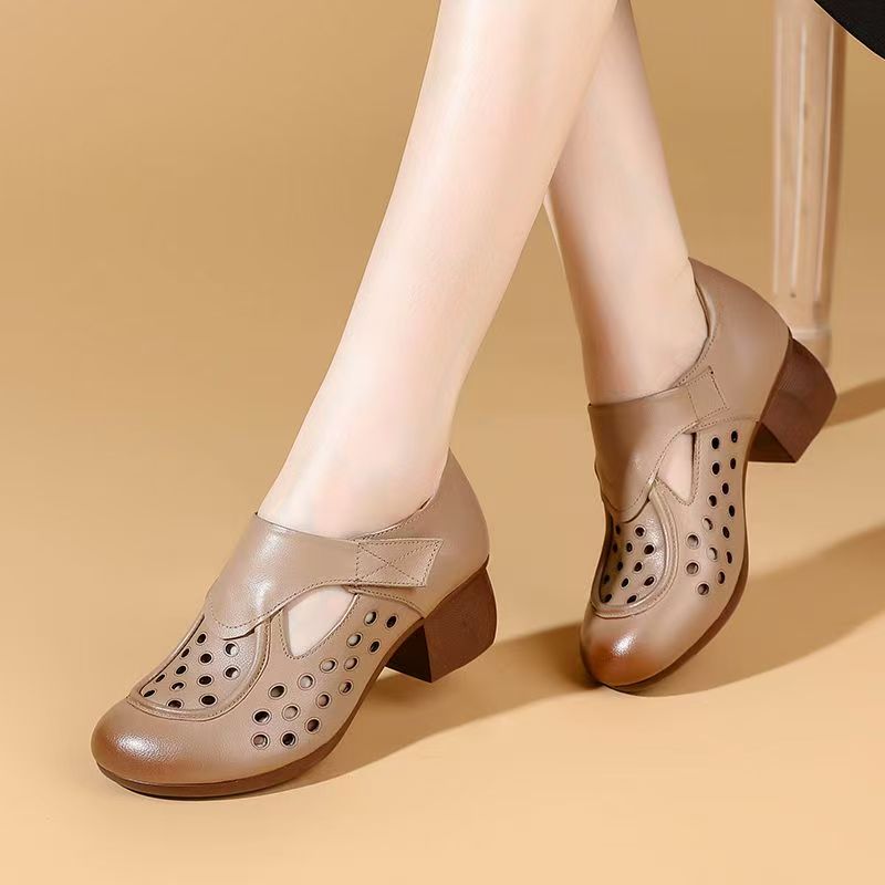 Women's Summer New Leather Hol - đánh giá và giá Square Toe Mule