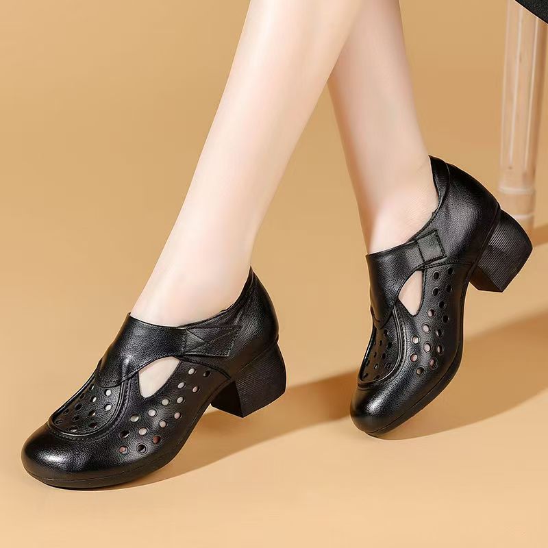 Women's Summer New Leather Hol - đánh giá và giá Square Toe Mule