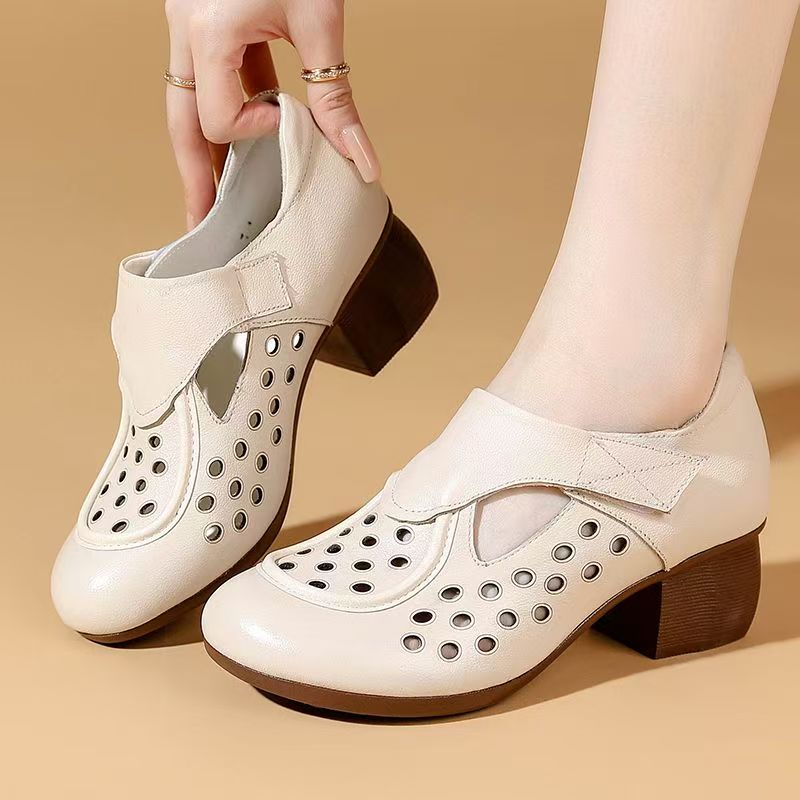 Women's Summer New Leather Hol - đánh giá và giá Square Toe Mule