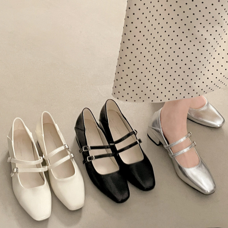 Square Toe Low Heel Women Silv - đánh giá và giá Women'S Heels