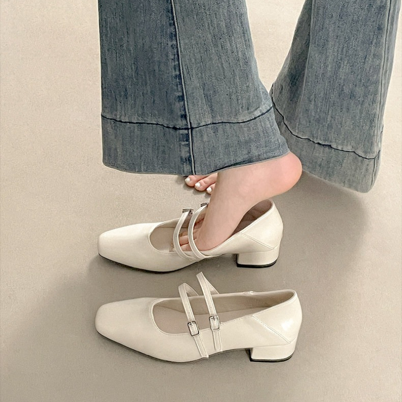 Square Toe Low Heel Women Silv - đánh giá và giá Women'S Heels