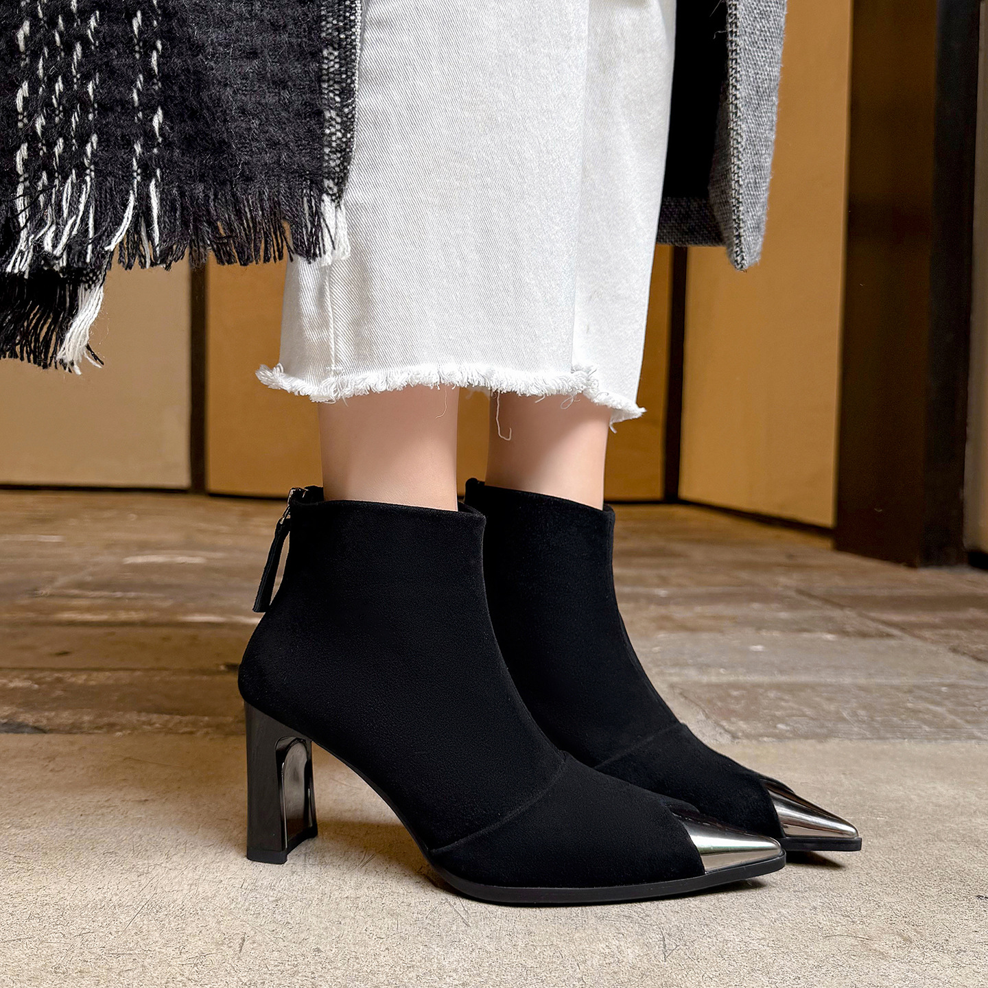 Women's Suede Ankle Boots Meta - đánh giá và giá Block Heel Ankle Boots